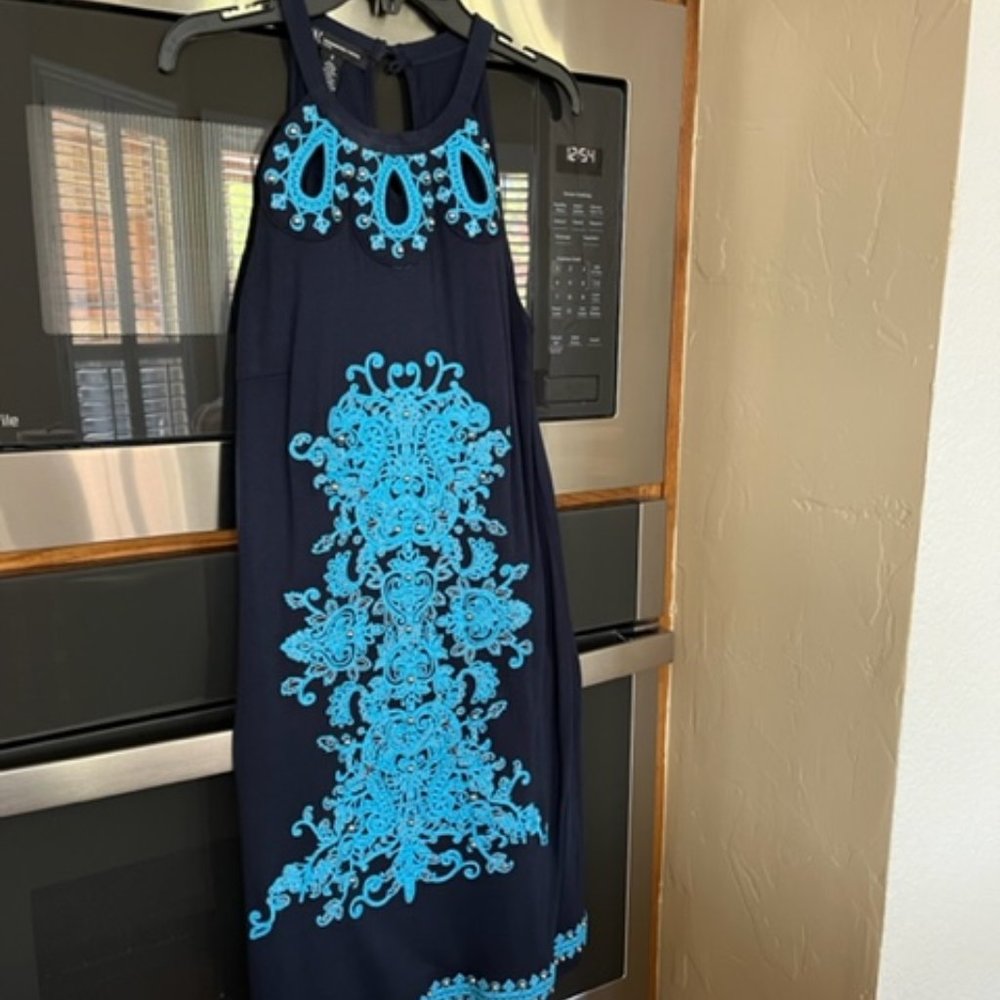 INC Blue Dress with Beads Size Small